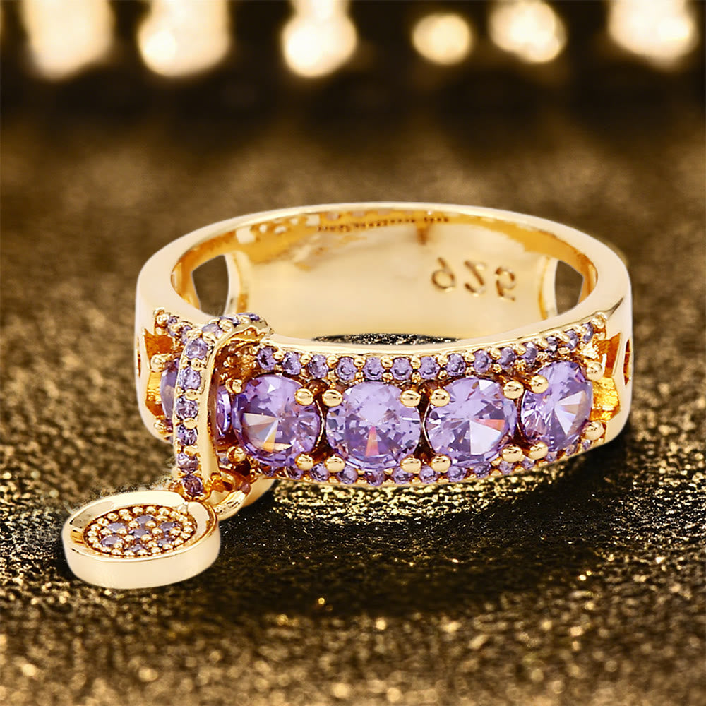 Olivenorma Hecate's Sigil Funkelnder Zirkonia-Ring - Lila - US 13 - image 6