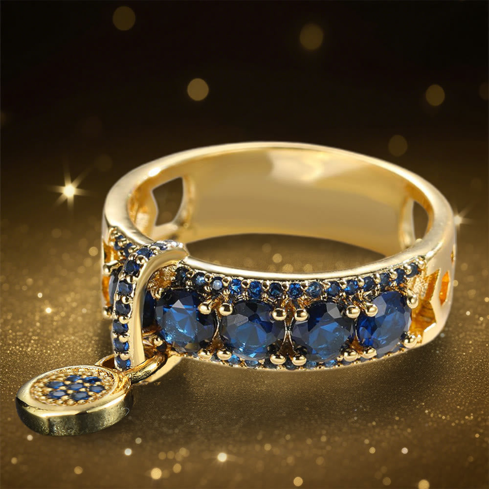 Olivenorma Hecate's Sigil Funkelnder Zirkonia-Ring - Blau - US 13 - image 8