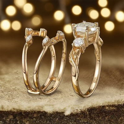 Olivenorma Persephones Krone Sechseck Moissanit Ring - image 6