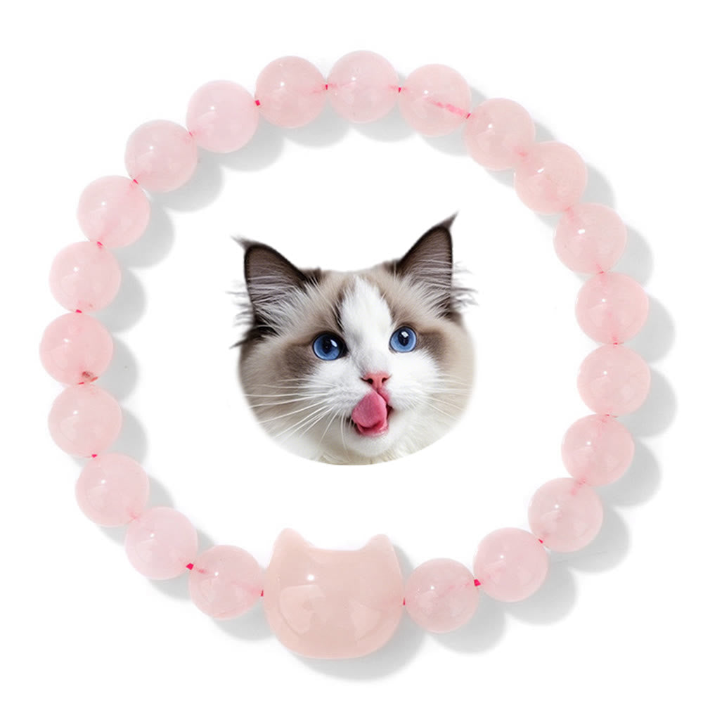 Olivenorma Mystic Meow Charm-Kristallarmband - Rosenquarz - image 21