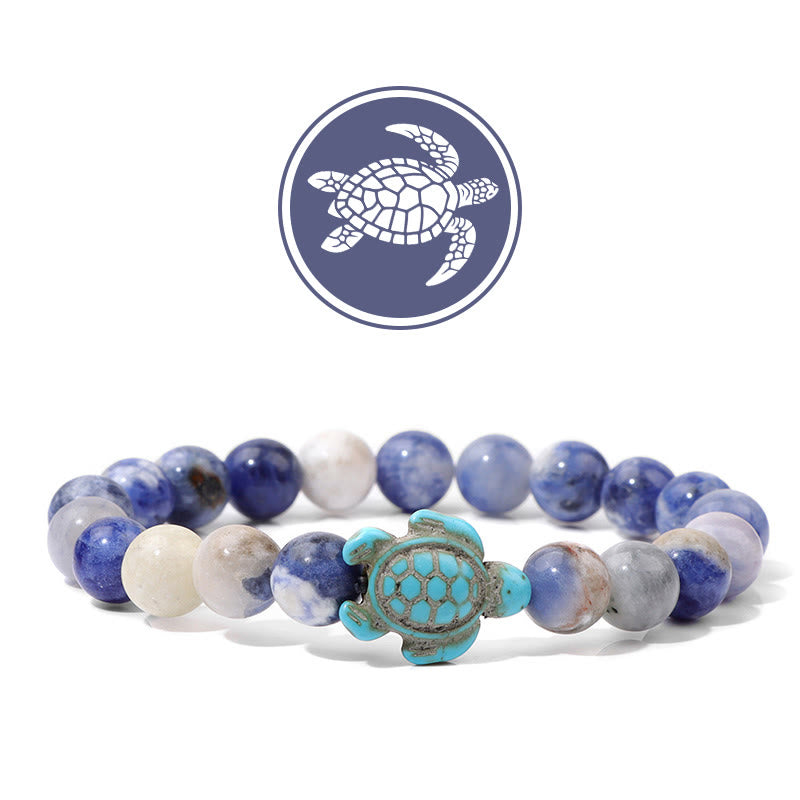 Olivenorma Schildkröte Segen Amulett Edelstein Armband - Sodalith - image 10