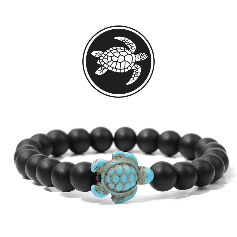 Olivenorma Schildkröte Segen Amulett Edelstein Armband - Schwarzer Onyx - image 12