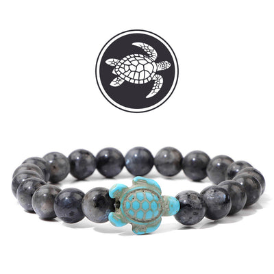 Olivenorma Schildkröte Segen Amulett Edelstein Armband - Labradorit - image 9