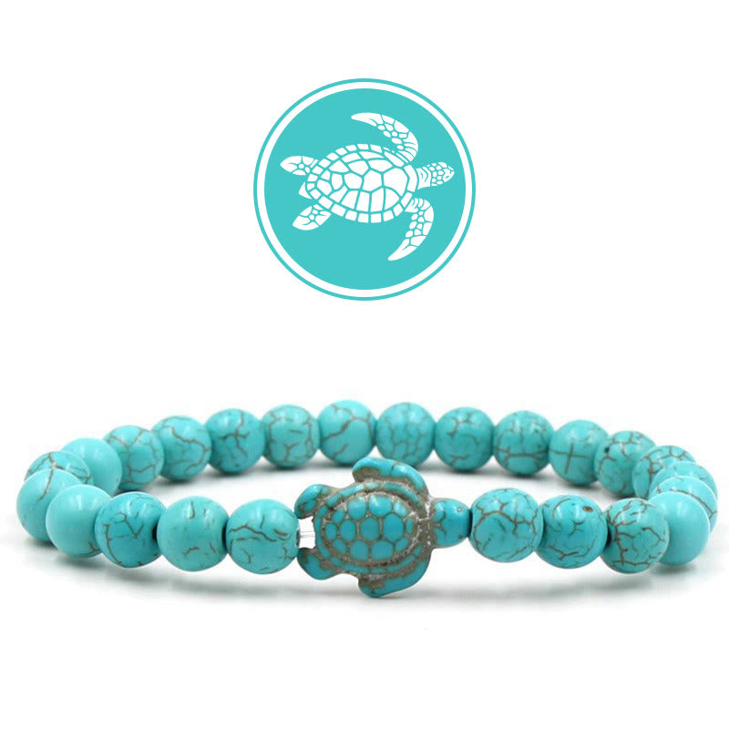 Olivenorma Schildkröte Segen Amulett Edelstein Armband - Türkis - image 1