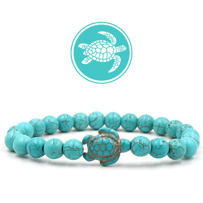 Olivenorma Schildkröte Segen Amulett Edelstein Armband - Türkis - image 1