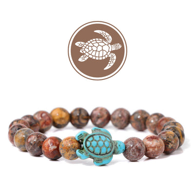 Olivenorma Schildkröte Segen Amulett Edelstein Armband - Indien Achat - image 15