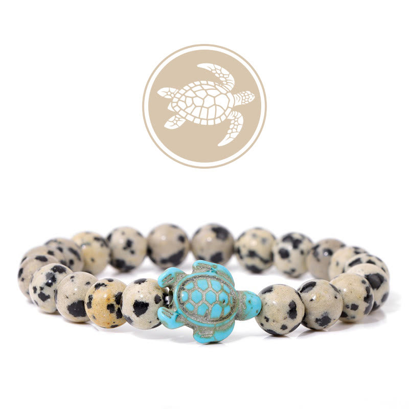 Olivenorma Schildkröte Segen Amulett Edelstein Armband - Dalmatiner Jaspis - image 14