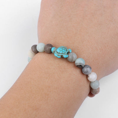 Olivenorma Schildkröte Segen Amulett Edelstein Armband - image 3