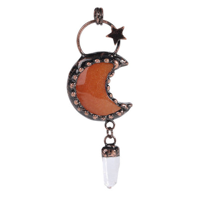 Olivenorma Kristall Mond Stern Edelstein Anhängerkette - Roter Jade & Bergkristall - image 17