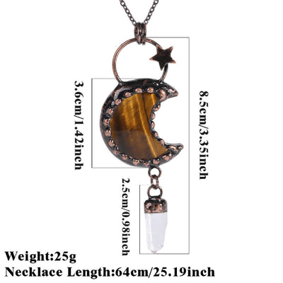 Olivenorma Kristall Mond Stern Edelstein Anhängerkette - image 18