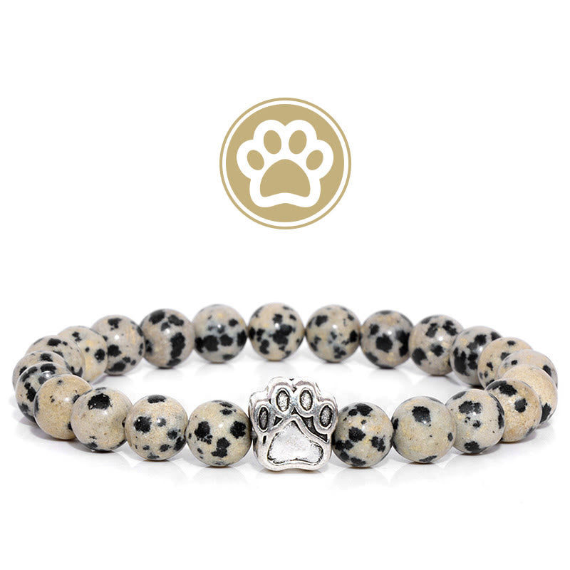 Olivenorma Furry Blessing Paw Edelsteinarmband - Dalmatiner Jaspis - image 1