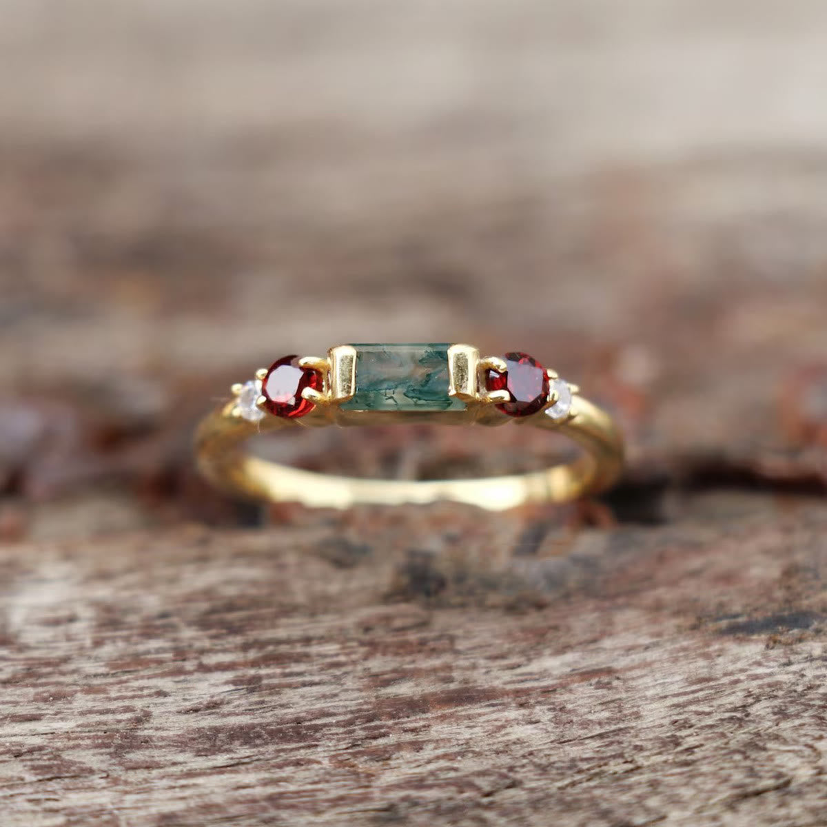 Olivenorma Der Symmetry Moosachat Rubin Ring - US 10 - image 0