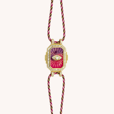 Olivenorma Bunte Tarot-Kaleidoskop-Armband-Halskette - Lila Augenarmband - image 1