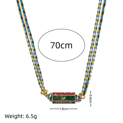 Olivenorma Tribal Tarot mit Buchstaben-Anhänger, geflochtenes Seil, Halskette und Armband - image 9