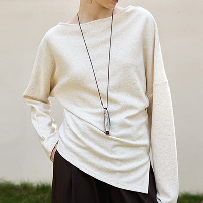 Olivenorma Designed Langarm Baumwoll-Leinen-Blusen Regular Fit Tops Sweatshirt - L - image 0