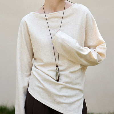 Olivenorma Designed Langarm Baumwoll-Leinen-Blusen Regular Fit Tops Sweatshirt - image 1