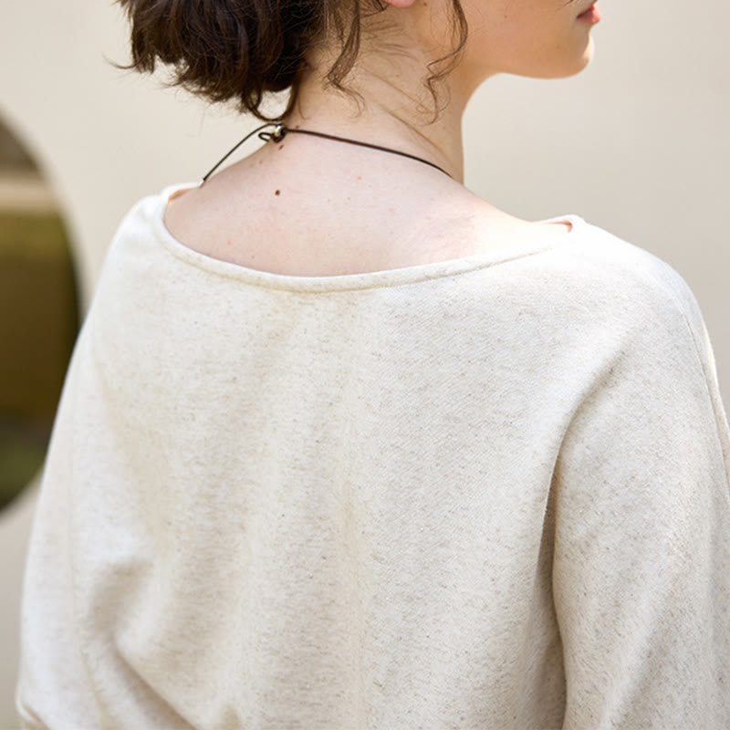 Olivenorma Designed Langarm Baumwoll-Leinen-Blusen Regular Fit Tops Sweatshirt - image 4
