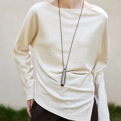 Olivenorma Designed Langarm Baumwoll-Leinen-Blusen Regular Fit Tops Sweatshirt - image 2