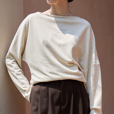 Olivenorma Designed Langarm Baumwoll-Leinen-Blusen Regular Fit Tops Sweatshirt - image 8