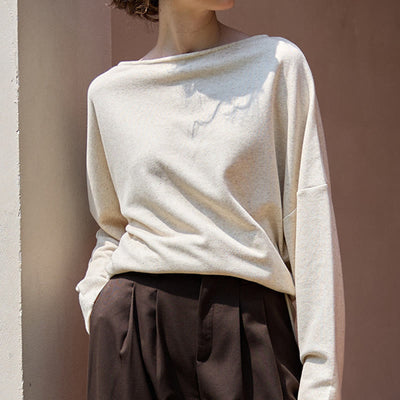 Olivenorma Designed Langarm Baumwoll-Leinen-Blusen Regular Fit Tops Sweatshirt - image 7