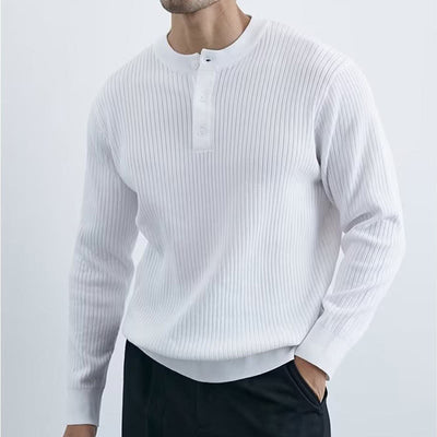 Olivenorma Herren Langarm Business Tops Rippstrick Sweatshirt - image 8