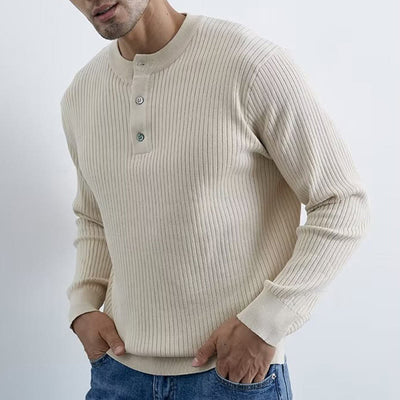 Olivenorma Herren Langarm Business Tops Rippstrick Sweatshirt - image 12