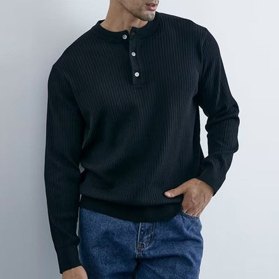 Olivenorma Herren Langarm Business Tops Rippstrick Sweatshirt - image 4