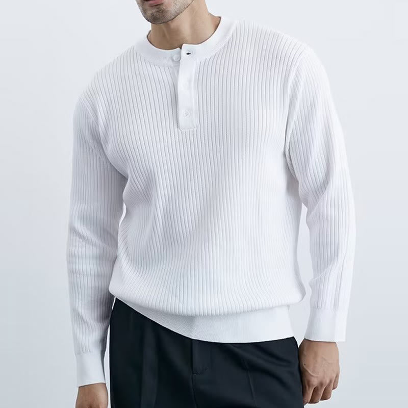 Olivenorma Herren Langarm Business Tops Rippstrick Sweatshirt - image 10