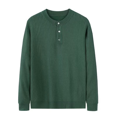 Olivenorma Herren Langarm Business Tops Rippstrick Sweatshirt - image 1