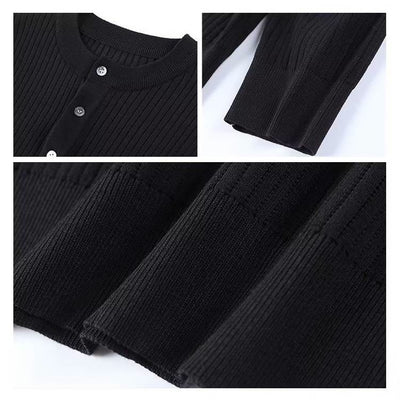 Olivenorma Herren Langarm Business Tops Rippstrick Sweatshirt - image 6