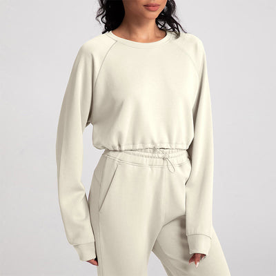 Olivenorma Weiches Langarm-Sweatshirt mit Rundhalsausschnitt für Yoga, Workout und Freizeit - Weiß - XL - image 6