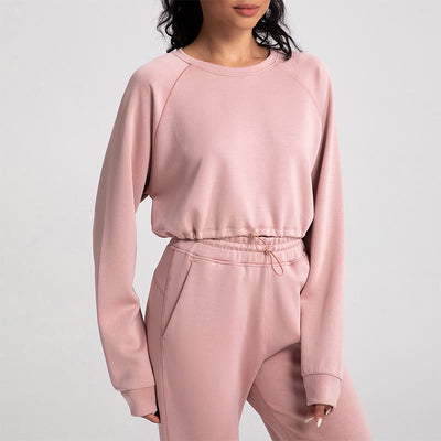 Olivenorma Weiches Langarm-Sweatshirt mit Rundhalsausschnitt für Yoga, Workout und Freizeit - Rosa - XL - image 0