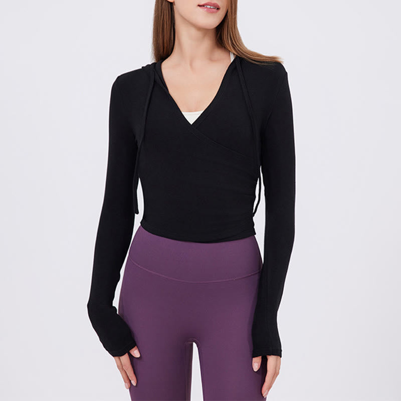 Olivenorma Langarm-Crop-Tops, atmungsaktiv, für Workout und Yoga - image 10
