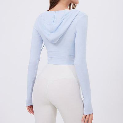 Olivenorma Langarm-Crop-Tops, atmungsaktiv, für Workout und Yoga - image 4