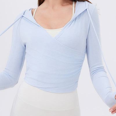 Olivenorma Langarm-Crop-Tops, atmungsaktiv, für Workout und Yoga - image 5