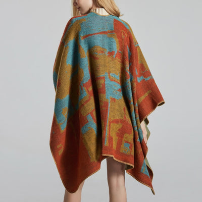 Olivenorma Boho Patchwork Schal-Cardigan mit offener Vorderseite - image 6