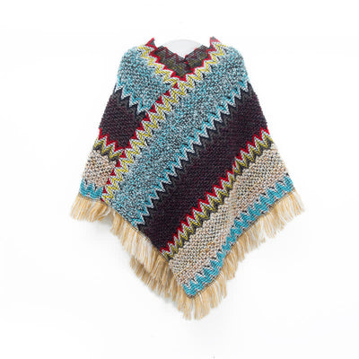 Olivenorma Boho Chic Fransen-Wickelschal - Blau - image 11
