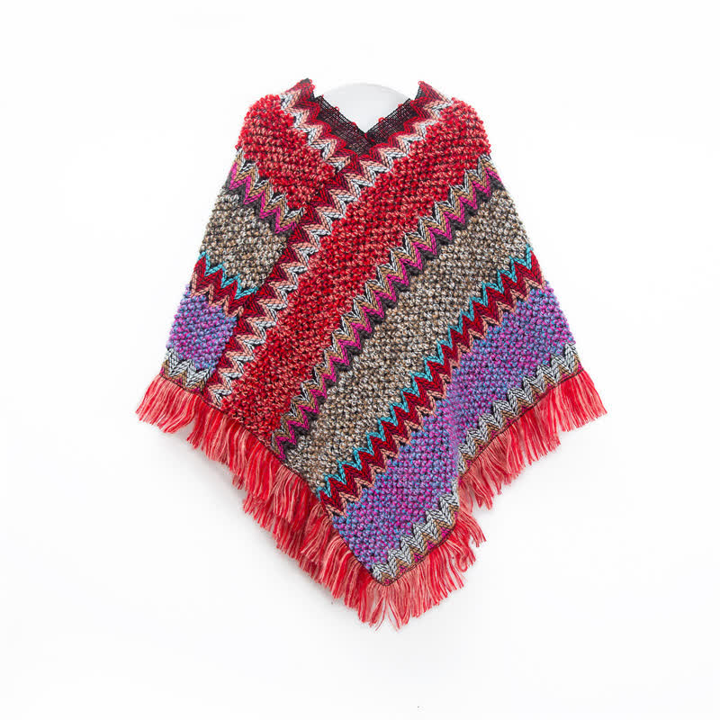 Olivenorma Boho Chic Fransen-Wickelschal - Leuchtendes Rot - image 7