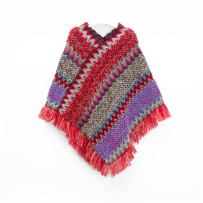Olivenorma Boho Chic Fransen-Wickelschal - Leuchtendes Rot - image 7