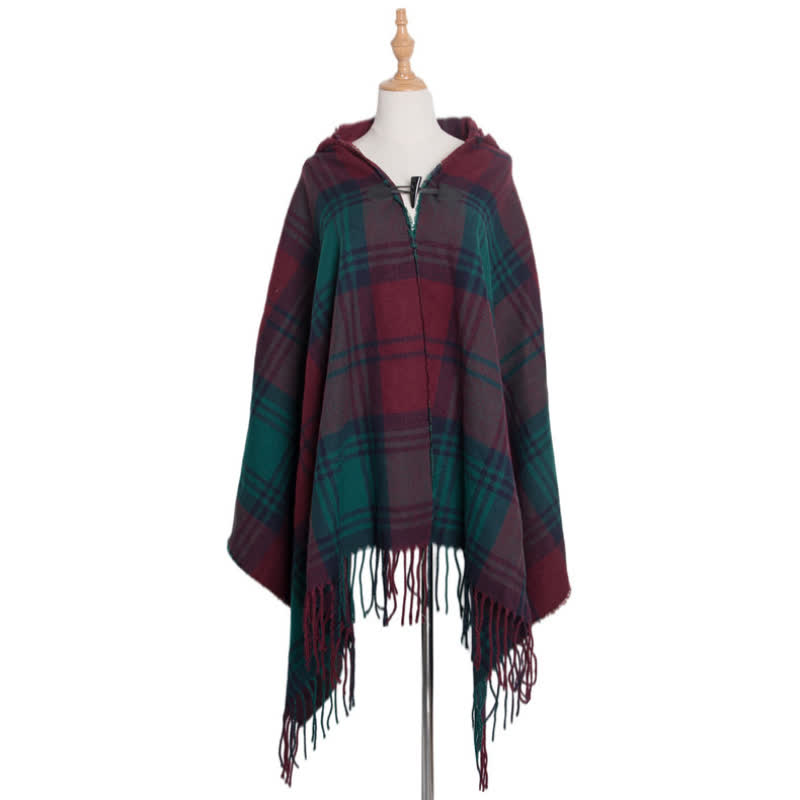 Olivenorma Klassischer Tartan-Decke-Schal - Rot Grün Kariert - image 11