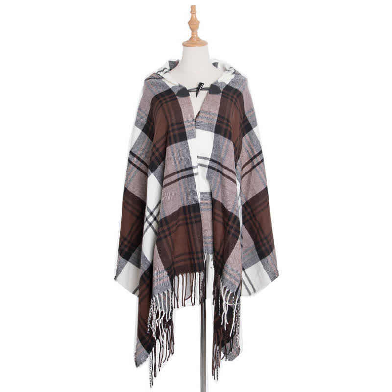 Olivenorma Klassischer Tartan-Decke-Schal - Kaffeeweißes Plaid - image 13