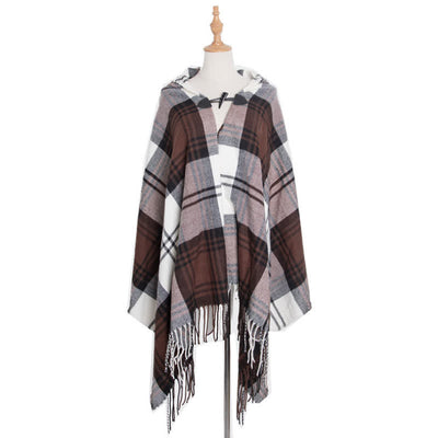 Olivenorma Klassischer Tartan-Decke-Schal - Kaffeeweißes Plaid - image 13