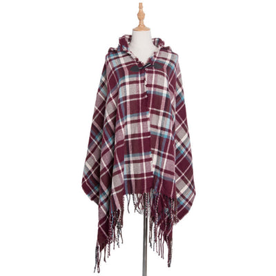 Olivenorma Klassischer Tartan-Decke-Schal - Burgunderrotes Karomuster - image 15