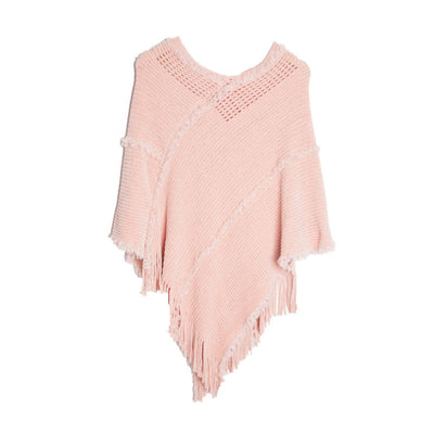 Olivenorma – Wickel-Cardigan-Schal mit Fransen in Kamel - Rosa - image 9