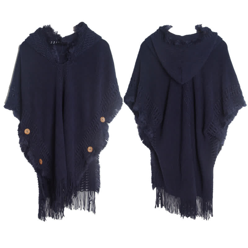 Olivenorma – Flauschiger, elfenbeinfarbener Cardigan-Schal aus Acryl - Marineblau - image 16