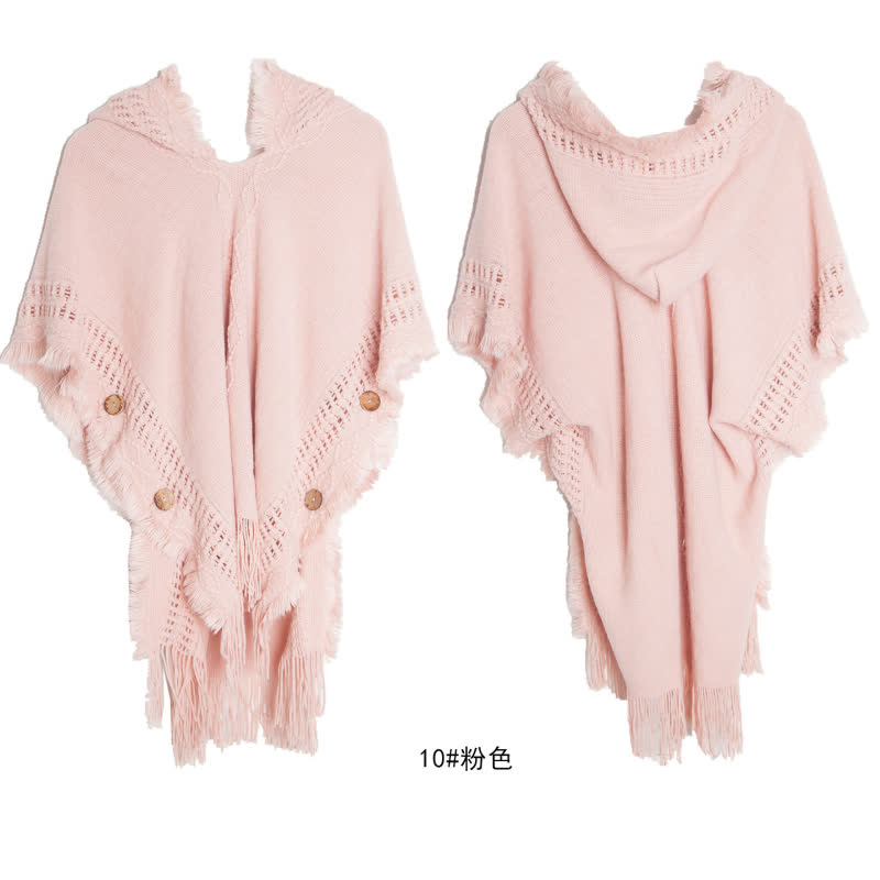 Olivenorma – Flauschiger, elfenbeinfarbener Cardigan-Schal aus Acryl - Rosa - image 19