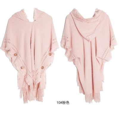 Olivenorma – Flauschiger, elfenbeinfarbener Cardigan-Schal aus Acryl - Rosa - image 19