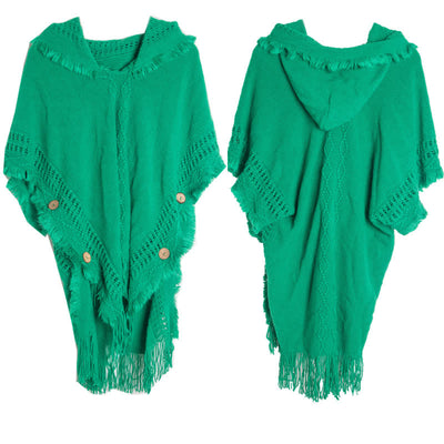 Olivenorma – Flauschiger, elfenbeinfarbener Cardigan-Schal aus Acryl - Grün - image 9