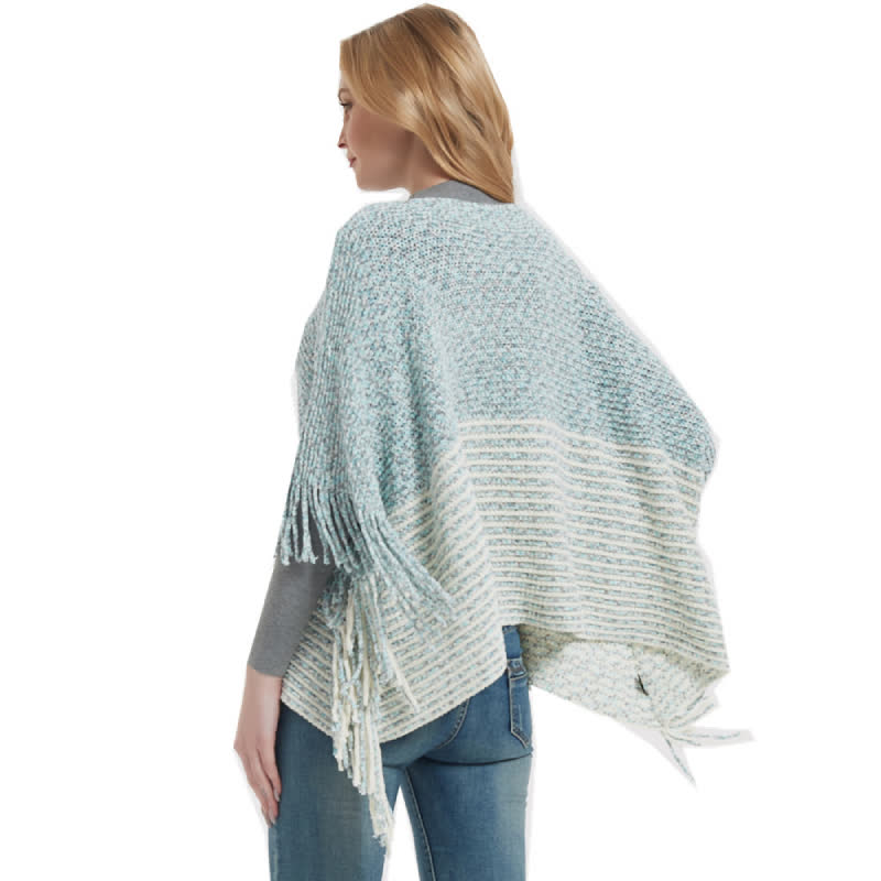 Olivenorma gestreifter Strickpulloverschal - image 3