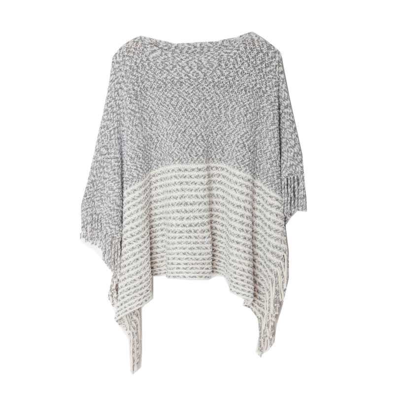 Olivenorma gestreifter Strickpulloverschal - Schwarz - image 17